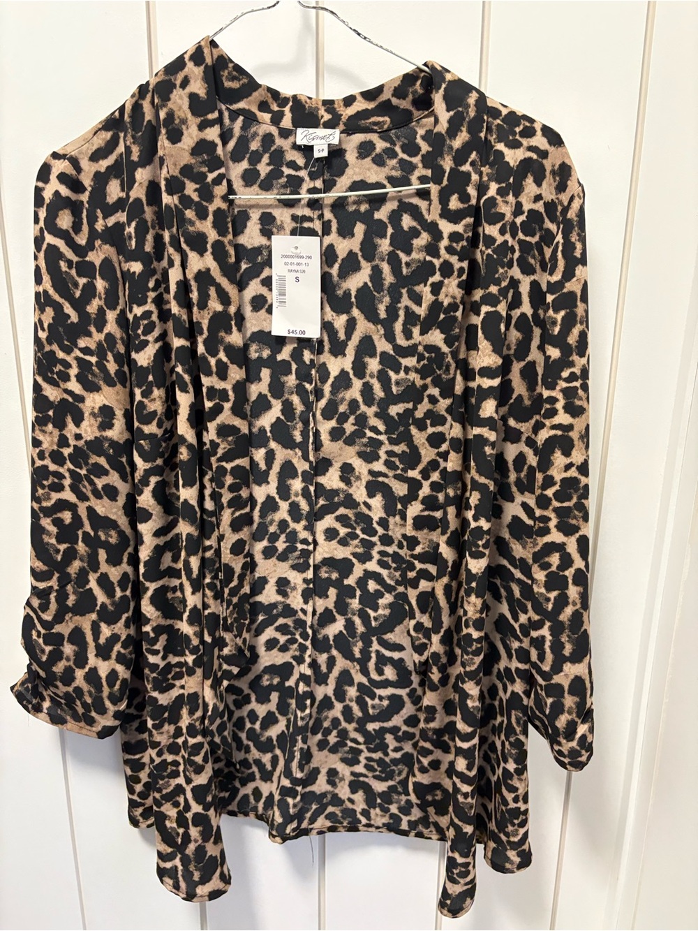 Kismet Leopard Print Open Front light Blazer